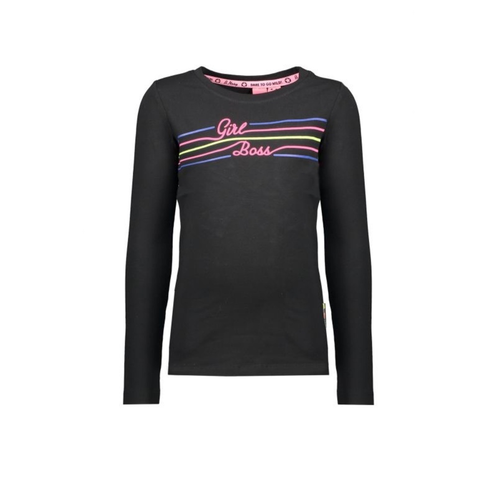 Black and Pink Graphic Long Sleeve Tee